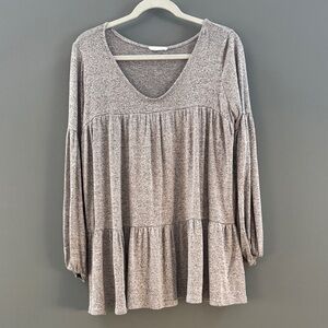 First Love Heather Gray Knit Top